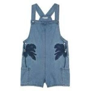 NWT Stella McCartney Kids Girl Embroidered Palms Denim Overalls  Size 8